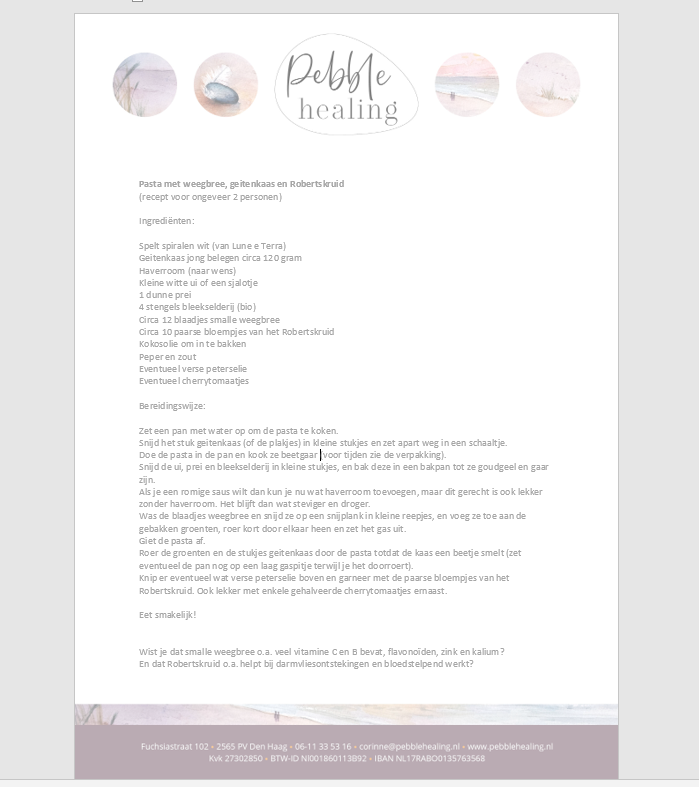 Recept met wildpluk - per stuk